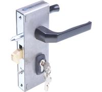 Aqbau® Set serrure à crochet avec boîtier de serrure, serrure à poignée Serrure de porte coulissante 40/72 mm