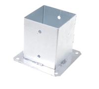 Aqbau® Support Poteau à Visser 12x12 cm Embase pied de poteau galvanisé, support poteau bois, Pour constructions en bois, abri de jardin, pergola, abri de