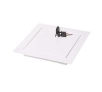 Aqbau® Trappe de Visite Métallique Blanche avec Serrure à Clé - Trappe d’Accès Murale et Plafond, Robuste et Durable, Idéale pour Placo, Gaine Technique, Vide Sanitaire et Baignoire (100 x 100 mm)