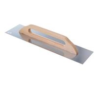 Aqbau® Truelle Lisseuse Suisse 480 x 130 mm | Lisseuse Professionnelle en Acier Inoxydable avec poignée en Bois | Truelle à enduire, Lisser et plâtrer - Fabriquée dans l’UE
