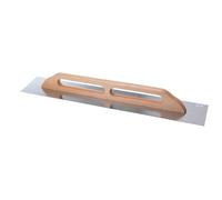 Aqbau® Truelle Lisseuse Suisse 680 x 130 mm | Lisseuse Professionnelle en Acier Inoxydable avec poignée en Bois | Truelle à enduire, Lisser et plâtrer - Fabriquée dans l’UE