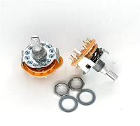 AQHYEBNSR Codeur Rotatif 2pcs / lot RS25 2P5T Potentiomètre avec Panneau d'arbre de Commutation 2 pôles à 5 Position Bande sélecteur commutateur Montage