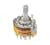 AQHYEBNSR Commutateur encodeur 4 pièces commutateur Rotatif en métal 20MM 1 pôle 12 Positions M9X0.75 18 Dents Arbre moleté avec bornes à souder 1P12T/2P6T/3P4T/4P3T(2 Pole 6 Position)