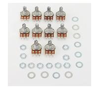 AQHYEBNSR Commutateur Encodeur WH148 Potentiomètre Linéaire 15mm Arbre 3pin avec Écrous et Rondelles, Rotatif B1K B2K B5K B10K B20K B50K B100K B250K B500K B1M(50K Ohm)