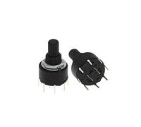 AQHYEBNSR Encodeur Rotatif 100PCS RS16 Plastique 16MM commutateur de Bande 2 pôles 3 4 Positions 1 pôle 5 6 8 poignée Longueur 15MM axe(1 Pole 6)