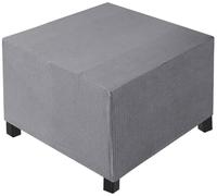 AQIGR Housse de Pouf Carré 45x45 40x40 50x50 60x60 38x38 Extensible Housse de Repose-Pieds Anti-dérapante Respirante à Fond élastique(Gris Clair,L 60x W 60xH 45cm)