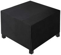 AQIGR Housse de Pouf Carré 45x45 40x40 50x50 60x60 38x38 Extensible Housse de Repose-Pieds Anti-dérapante Respirante à Fond élastique(Noir,L 50 x W 50xH 40cm)