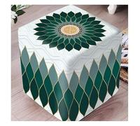 AQIGR Housse de Pouf Ottomane Carrée/Rond 40x40/45x45 Extensible en Peluche, Housses de Repose-Pieds en Jacquard Doux pour protéger Le Repose-Pieds, Housse de Pouf avec Fond élastique