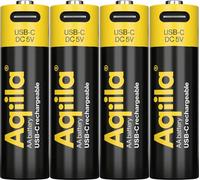 AQIILA Piles Rechargeable AA x4 USB-C