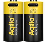 Batterie rechargeable Aqiila CR123A USB-C 3V 750mAh Li-Ion (2x)