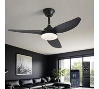 AQLEDY Ventilateur Plafond Silencieux avec Lumiere 100cm, Lampe Intégrée Ventilateur Plafond, Moteur Réversible DC, 6 Vitesses, Dimmable Fonction Mémoire, Lustre Ventilo pour Chambre Salon - Noir