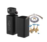 AQMOS FLEX-40 Adoucisseur d'eau avec kit de raccordement 1" et bloc de montage 1" Système de détartrage pour 2 à 4 personnes - Capacité de 4000 l - Avec réservoir à sel externe - Adoucisseur d'eau