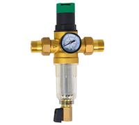 AQUA HEATING Réducteur de Pression 3/4" Manomètre Filtre Tamis Laiton | Régulateur de pression d'eau en laiton, vanne réductrice avec filtre tamis inox, pour plomberie et installation