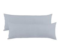 aqua-textil Classic Line Housse de Coussin Lot de 2 Fermeture Éclair Coton 40 x 120 cm Gris Argent