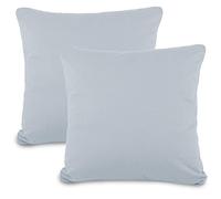aqua-textil Classic Line Housse de Coussin Lot de 2 Fermeture Éclair Coton 80 x 80 cm Gris Argent