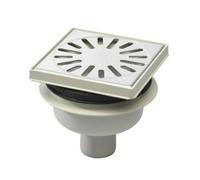 Aquaberg regard en plastique avec sortie inférieure 50 mm grille inox réglable 146x146 mm avec garde d'eau PPC 50 mm vertical 30/horizontal 15 mm 4015146