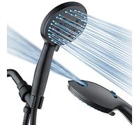 AquaCare Pommeau de douche à main haute pression 8 modes - Buses anti-obstruction, lavage puissant intégré pour nettoyer baignoire, carrelage et animaux domestiques, tuyau en acier inoxydable extra