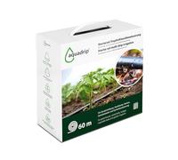 aquadrip Kit de démarrage d'arrosage goutte à goutte (tuyau goutte à goutte de 60 m, résistance aux UV, mécanisme autonettoyant, réducteur de pression, irrigation de jardin) 2300