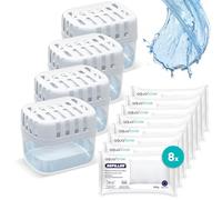 Aquafloow 4x Déshumidificateurs + 8x Granulés dans un sachet de recharge de 280 g, Sachets de recharge pour déshumidificateur, Packs de recharge | Empêche la moisissure, odeurs désagréables
