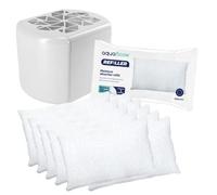 Aquafloow Déshumidificateur avec 10x250g Sacs de Recharge Granulés | Blanc Déshumidificateur Absorbeur d'Humidité, Réduit la Moisissure | Déshumidificateur sans Électricité avec Granulés Rechargeables