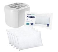 Aquafloow Déshumidificateur avec 5x250g Sacs de Recharge Granulés | Blanc Déshumidificateur Absorbeur d'Humidité, Réduit la Moisissure | Déshumidificateur sans Électricité avec Granulés Rechargeables