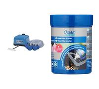 AquaForte Original Set de Pompe à air Hailea V30, 17L/Min à 1,2 m, avec 6 Pierres et 25 m Tuyau 4/6, Bleu, 39 x 25 x 20 cm & Oase 51277 AquaActiv BioKick Activateur de Filtre 100 ML