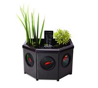 Aquagarden 8834 Affinity Pond, Kit de Bassin surélevé vitré en Demi-Lune, Bassin décoratif, Comprend Le Bassin et Pompe à Eau Inpond 5 en 1 3000 avec clarificateur UV, Trois fontaines