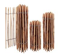 Aquagart Clôture à piquets Hauteurs 50cm - 120cm de haut Espacement des lattes 3-5cm Clôture de jardin Clôture en châtaignier en noisetier Clôture en bois durable Clôture Clôture roulante incl