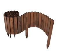 Aquagart Clôture en bois enroulable pour délimitation nette des parterres et des pelouses I Bordure de parterre flexible pour formes rondes et carrées I Bordure de pelouse pour allées, espaces de
