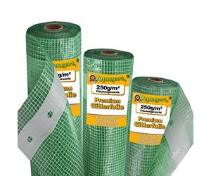 Aquagart Film grillagé pour serre - 250 g - Résistant aux UV - Vert - Différentes largeurs et longueurs (7 m, vert/transparent - 2 m de large)