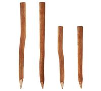 Aquagart - Lot de 5 poteaux en Bois pour clôture en lattis - 1,05 m - Diamètre : 5 à 6 cm - Poteau de clôture en Noisette - Poteau de Soutien Durable