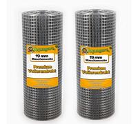 Aquagart® Treillis métallique pour volière - Largeur de maille galvanisée - Grille soudée robuste - Différentes versions (20 m x 0,5 m - 19 mm)