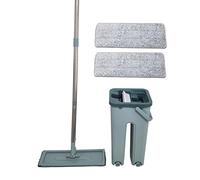 AquaLaser Easy Flat Mop - Seau Auto Nettoyant à double compartiment avec Balai à tête pivotante et 2 lingettes Microfibre