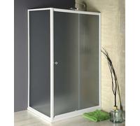 Aqualine Amadeo - Cabine de douche 110 x 80 cm, variante gauche/droite, verre Brick/blanc BTS110BTP80