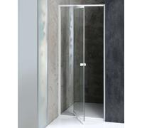 Aqualine Amico - Porte de douche pliante 104-122x185 cm, verre clair/blanc G100