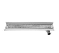 Aqualine - Caniveau de douche Krokus avec grille, 86x12x9 cm, montage mural, inox 2715-90