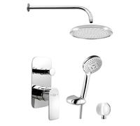 Aqualine Daphne - Set de douche avec mitigeur encastré, 2 sorties, 2 jets, chrome DH943