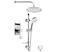 Aqualine Daphne - Set de douche avec mitigeur encastré, 2 sorties, 3 jets, chrome DH944