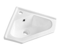 Aqualine - Lave-mains d’angle, 41x18x41 cm, avec trop-plein, trou pour robinet, blanc 1601-40