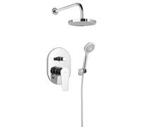 Aqualine Lotta - Set de douche avec mitigeur encastré, 2 sorties, chrome LT743