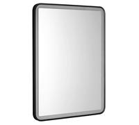 Aqualine - Miroir avec éclairage LED, 80x60 cm, capteur tactile, noir mat SW060