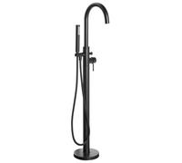 Aqualine - Mitigeur de baignoire pour montage au sol, noir mat BV357B
