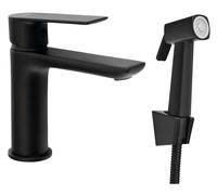 Aqualine - Mitigeur de lavabo avec douchette de bidet, noir mat SK401B
