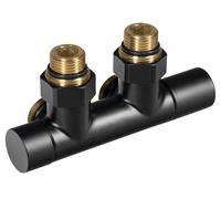 Aqualine R-START - Kit de raccordement pour robinets, raccordement central, noir mat SR230B
