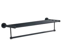 Aqualine Samba - Étagère avec porte-serviettes, longueur 63 cm, noir mat SB214
