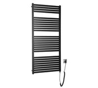 Aqualine - Sèche-serviettes Tondi-E 60x133 cm, 600 W, noir mat DE486T