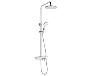 Aqualine - Set de douche Marco, avec mitigeur, 23 cm, 1 jet, blanc SL100