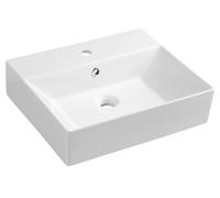 Aqualine Sistema - Lavabo 50x42 cm, avec trop-plein, avec trou pour robinet, blanc 10SF50051
