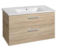 Aqualine Vega - Meuble lavabo 97x60x44 cm, chêne platine VG903