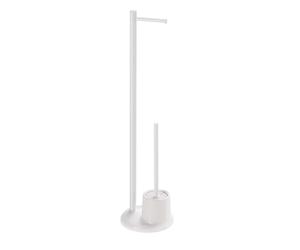 Aqualine White Line - Support avec porte-papier hygiénique et brosse hygiénique, blanc MM32